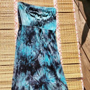 Black & blue tie dye dress